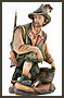 geschnitzter Jger Gre 11cm,21cm,45 cm natur oder coloriert - kann bestellt werden!